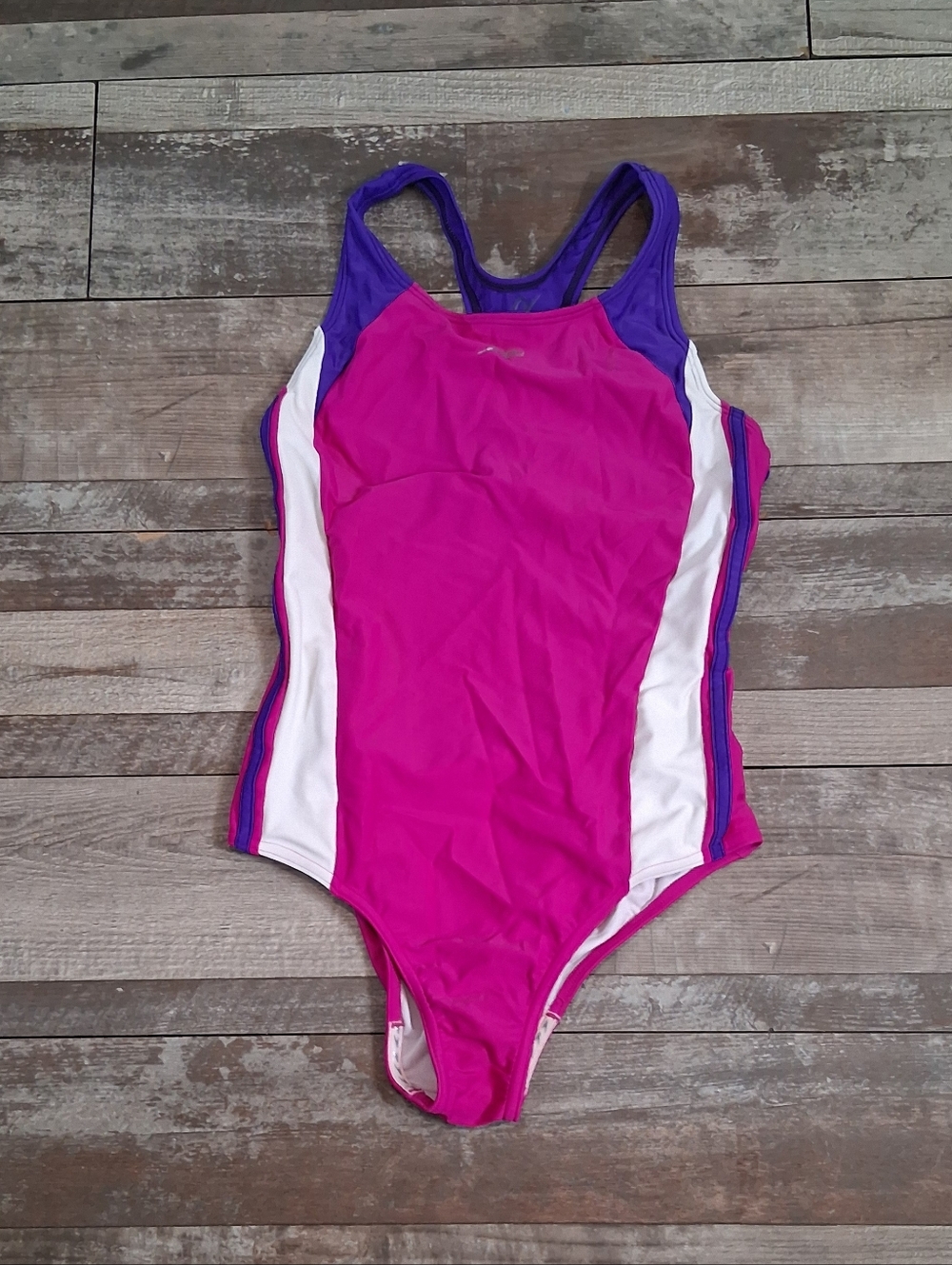 Speedo Pink Purple Sporty Girl's Infinity Racerback One Piece Swimsuit Size 16 - Picture 7 of 7